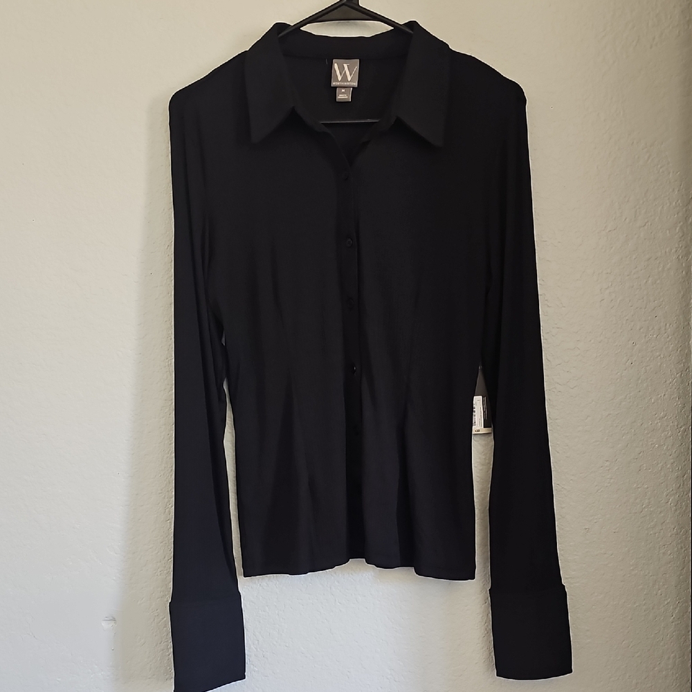 Worthington Black Button-Down Shirt